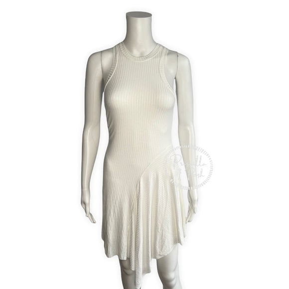 NWT A.L.C. White High neck asymmetric ribbed Bea Dress - Picture 8 of 12